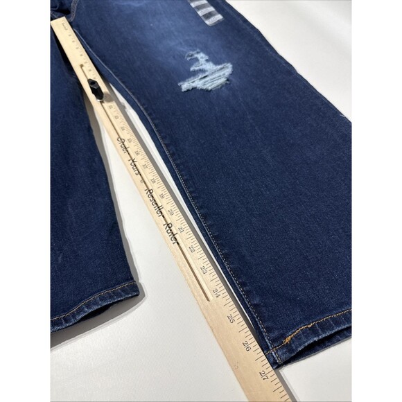 NWT $79.50 Levi's Ribcage Straight Ankle Distressed Dark Wash Jeans Women 32x27 - Picture 15 of 15